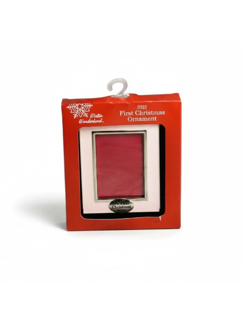 Christmas Tree Picture Frame Ornament-My First Christmas Pink 2x3inch Brand New